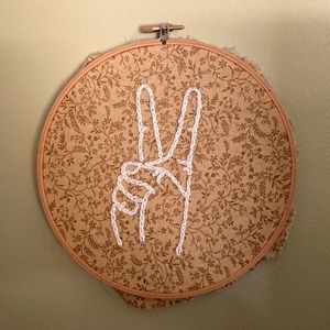 Cross stitch peace sign